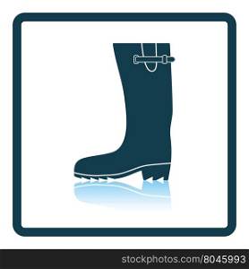 Rubber boot icon. Shadow reflection design. Vector illustration.