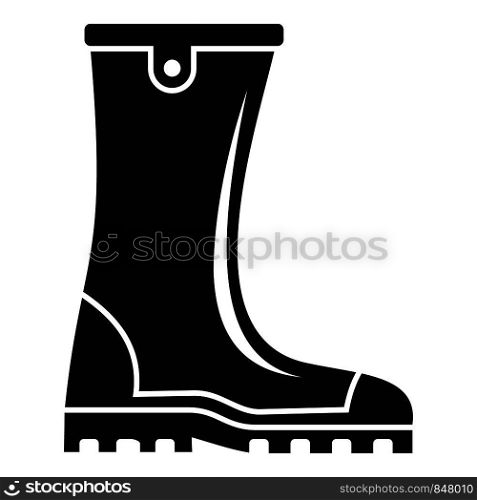 Rubber boot icon. Simple illustration of rubber boot vector icon for web design isolated on white background. Rubber boot icon, simple style