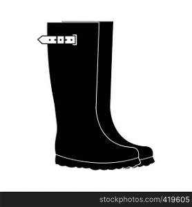 Rubber boots black simple icon on a white background. Rubber boots black simple icon