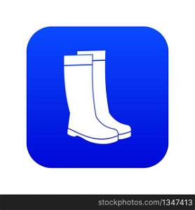 Rubber boots icon digital blue for any design isolated on white vector illustration. Rubber boots icon digital blue