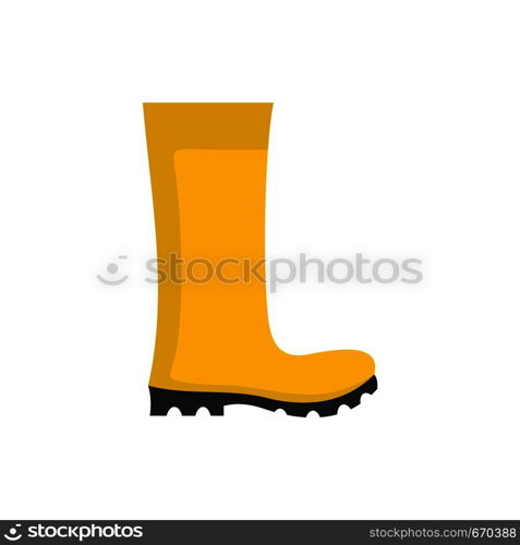 Rubber boots icon. Flat illustration of rubber boots vector icon isolated on white background. Rubber boots icon vector flat