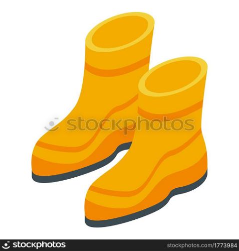 Rubber boots icon. Isometric of Rubber boots vector icon for web design isolated on white background. Rubber boots icon, isometric style