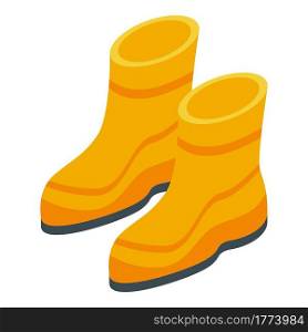 Rubber boots icon. Isometric of Rubber boots vector icon for web design isolated on white background. Rubber boots icon, isometric style