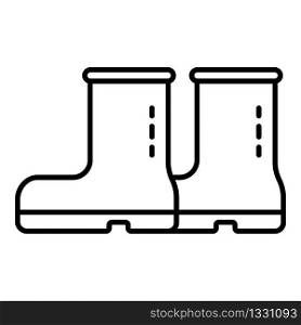 Rubber boots icon. Outline rubber boots vector icon for web design isolated on white background. Rubber boots icon, outline style