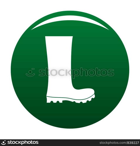 Rubber boots icon. Simple illustration of rubber boots vector icon isolated on white background. Rubber boots icon vector green