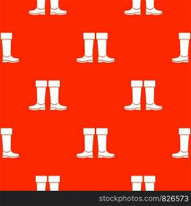 Rubber boots pattern repeat seamless in orange color for any design. Vector geometric illustration. Rubber boots pattern seamless