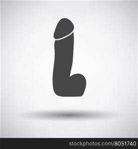 Rubber dildo icon on gray background with round shadow. Vector illustration.