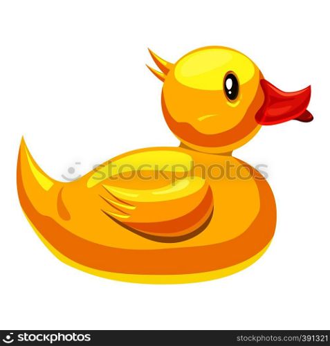 Rubber duck icon. Cartoon illustration of rubber duck vector icons for web. Rubber duck icon, cartoon style
