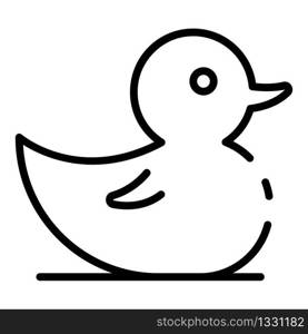 Rubber duck icon. Outline rubber duck vector icon for web design isolated on white background. Rubber duck icon, outline style