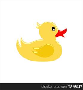 Rubber Duck Icon, Rubber Ducky, Duck Shape Toy Vector Art Illustration