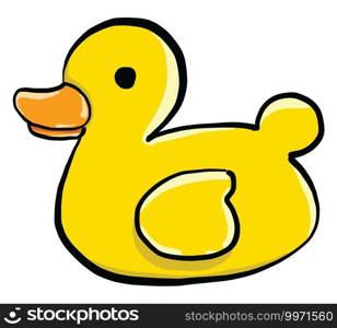 Rubber duck, illustration, vector on white background