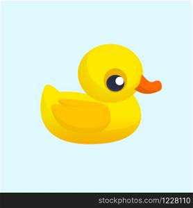 Rubber Duck Toy. Minimalistic Flat Color Icon. Cartoon vector