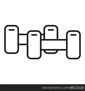 Rubber dumbbell icon outline vector. Active fitness. Workout fit. Rubber dumbbell icon outline vector. Active fitness