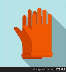 Rubber electric gloves icon. Flat illustration of rubber electric gloves vector icon for web design. Rubber electric gloves icon, flat style