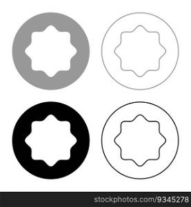 Rubber gasket puck under rounded octagon in circle set icon grey black color vector illustration image simple solid fill outline contour line thin flat style. Rubber gasket puck under rounded octagon in circle set icon grey black color vector illustration image solid fill outline contour line thin flat style