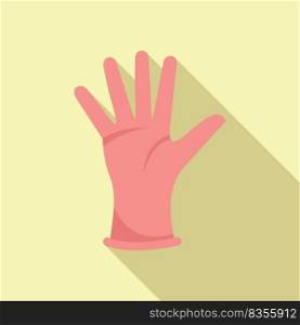 Rubber glove icon flat vector. Medical latex. Hospital surgical. Rubber glove icon flat vector. Medical latex