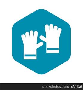 Rubber gloves icon in simple style isolated on white background. Hand protection symbol vector illustration. Rubber gloves icon, simple style