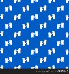 Rubber gloves pattern repeat seamless in blue color for any design. Vector geometric illustration. Rubber gloves pattern seamless blue