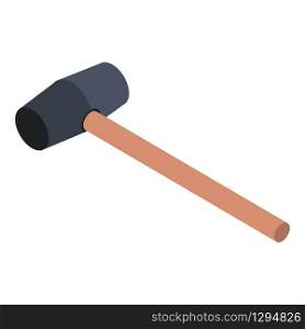 Rubber hammer icon. Isometric of rubber hammer vector icon for web design isolated on white background. Rubber hammer icon, isometric style