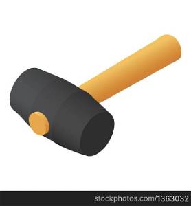 Rubber hammer icon. Isometric of rubber hammer vector icon for web design isolated on white background. Rubber hammer icon, isometric style