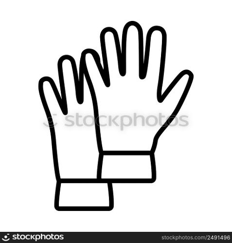 Rubber Protective Gloves Icon. Bold outline design with editable stroke width. Vector Illustration.