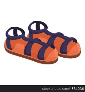 Rubber sandals icon. Cartoon of rubber sandals vector icon for web design isolated on white background. Rubber sandals icon, cartoon style