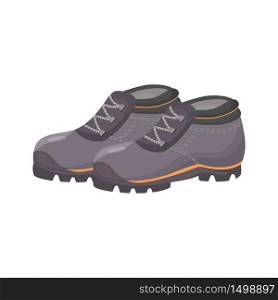 Rubber shoes, galoshes cartoon vector illustration. Personal protective equipment, gardening and industrial waterproof boots. Seasonal footwear. Gray gumboots isolated on white background. Rubber shoes, galoshes cartoon vector illustration