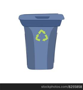 rubbish trash bin cartoon. recycle waste, plastic dust rubbish trash bin sign. isolated symbol vector illustration. rubbish trash bin cartoon vector illustration