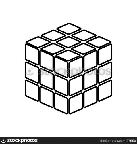 Rubic's cube game shape black icon .