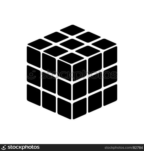 Rubic's cube game shape it is black icon . Simple style .. Rubic's cube game shape it is black icon .