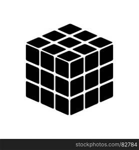 Rubic's cube game shape it is black icon . Simple style .. Rubic's cube game shape it is black icon .