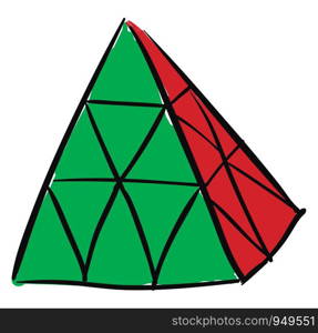 Rubik's cube pyraminx illustration vector on white background