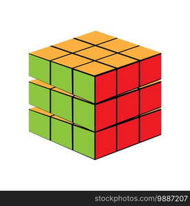 Rubik’s cube puzzle icon vector illustration symbol design