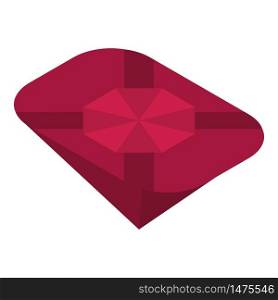 Ruby gemstone icon. Isometric of ruby gemstone vector icon for web design isolated on white background. Ruby gemstone icon, isometric style