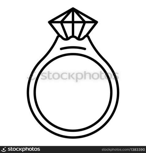 Ruby ring icon. Outline NAME vector icon for web design isolated on white background. Ruby ring icon, outline style