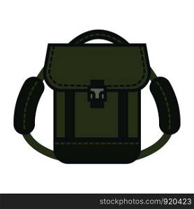 Rucksack with adjustable straps adventure time isolated icon vector satchel of schoolboy or schoolgirl baggage with pockets and firm clasps made of rough cloth material travel bag of traveler. Rucksack with adjustable straps adventure time isolated icon