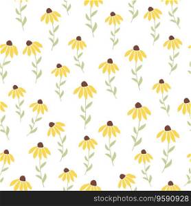 Rudbeckia Contrast floral summer background, seamless pattern for textile, wrapping paper. Rudbeckia Contrast floral summer background, seamless pattern for textile, paper