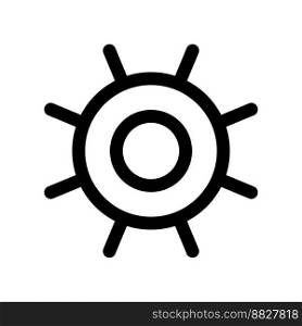 Rudder of the ship icon line isolated on white background. Black flat thin icon on modern outline style. Linear symbol and editable stroke. Simple and pixel perfect stroke vector illustration