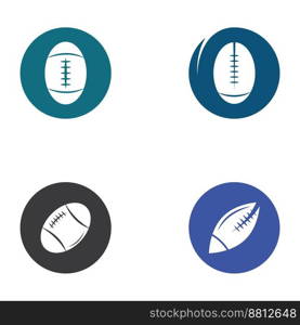 Rugby Ball American Football Icon Vector Logo Template 