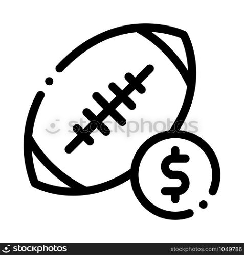 Rugby Ball Betting And Gambling Icon Vector Thin Line. Contour Illustration. Rugby Ball Betting And Gambling Icon Vector Illustration