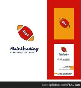 Rugby ball Creative Logo and business card. vertical Design Vector