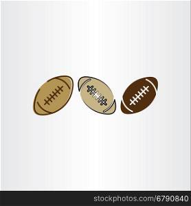 rugby ball football icon set