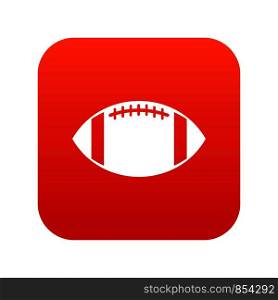 Rugby ball icon digital red for any design isolated on white vector illustration. Rugby ball icon digital red