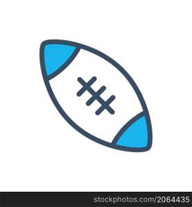 rugby ball icon flat illustration