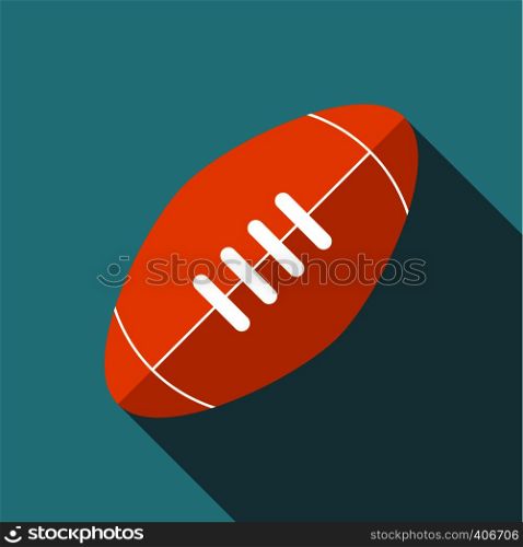 Rugby ball icon. Flat illustration of rugby ball vector icon for web design. Rugby ball icon, flat style