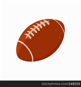 Rugby ball icon in cartoon style on a white background. Rugby ball icon in cartoon style