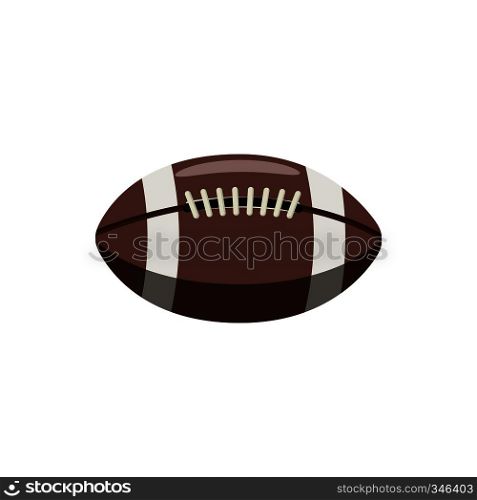 Rugby ball icon in cartoon style on a white background. Rugby ball icon, cartoon style