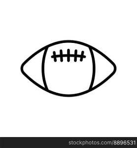 Rugby ball icon line isolated on white background. Black flat thin icon on modern outline style. Linear symbol and editable stroke. Simple and pixel perfect stroke vector illustration