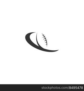 Rugby ball icon logo design illustration template