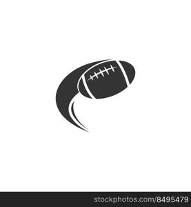 Rugby ball icon logo design illustration template